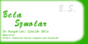 bela szmolar business card