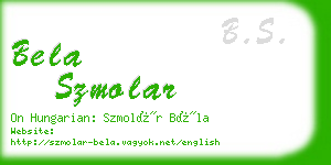 bela szmolar business card